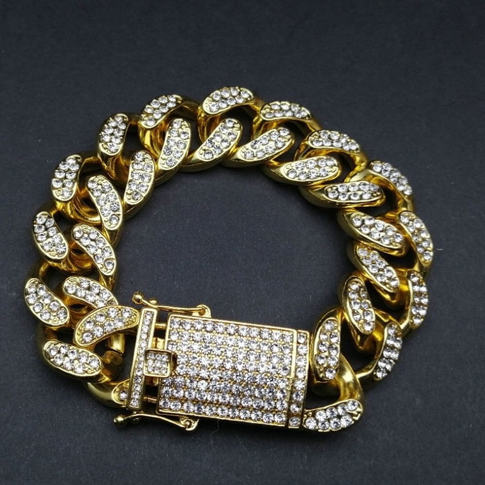 Gold/Silver Crucifix Necklace + Bracelet + OG Bust Down Watch Set - Image 10