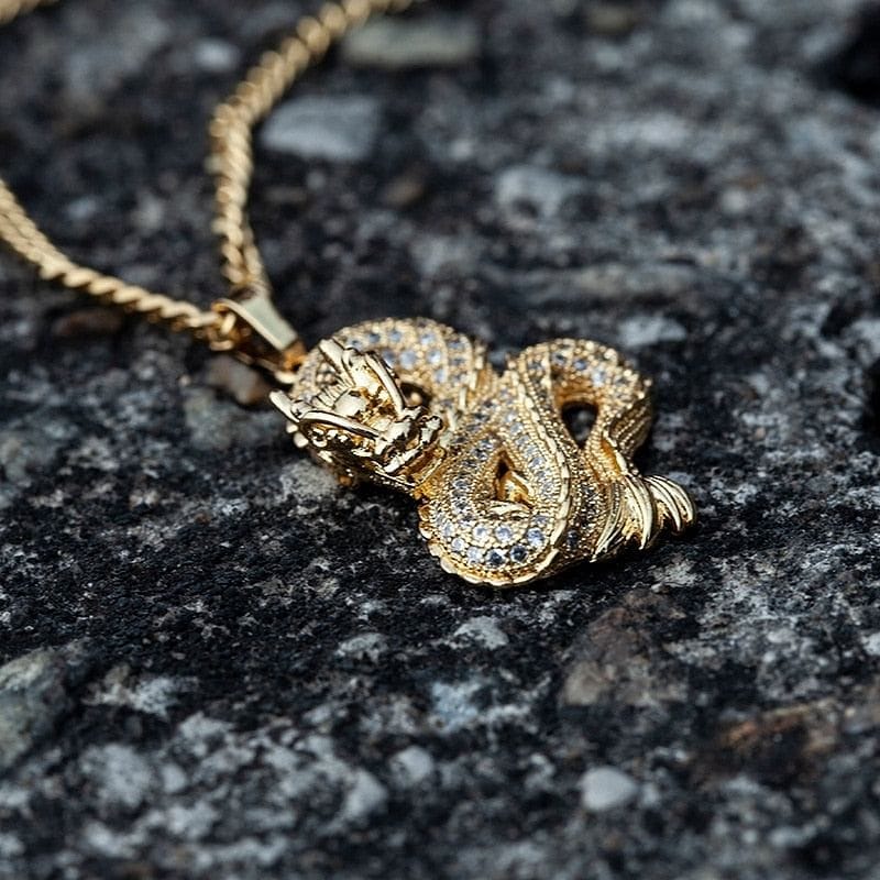 Gold/Silver Dragon Pendant Necklace - Image 6