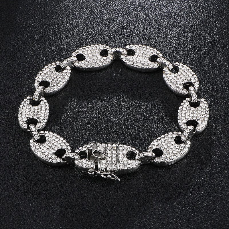 Gold/Silver Pig nose chain + Bracelet + FREE watch Set - Image 16