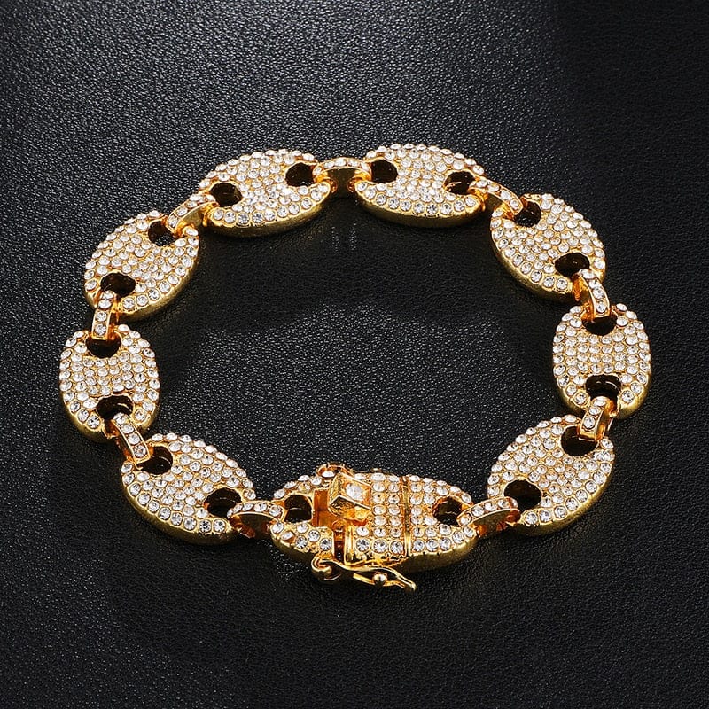 Gold/Silver Pig nose chain + Bracelet + FREE watch Set - Image 8
