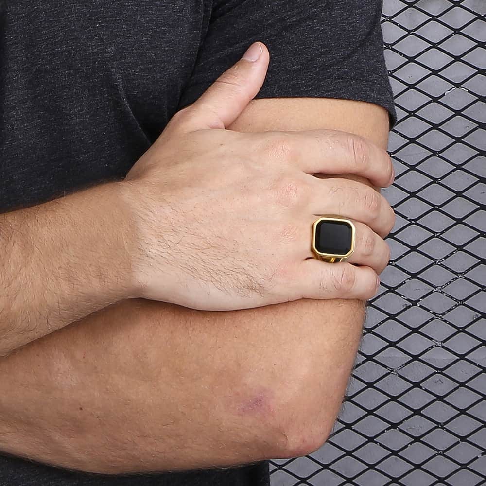 Gold/Silver Rock Punk Ring - Image 4