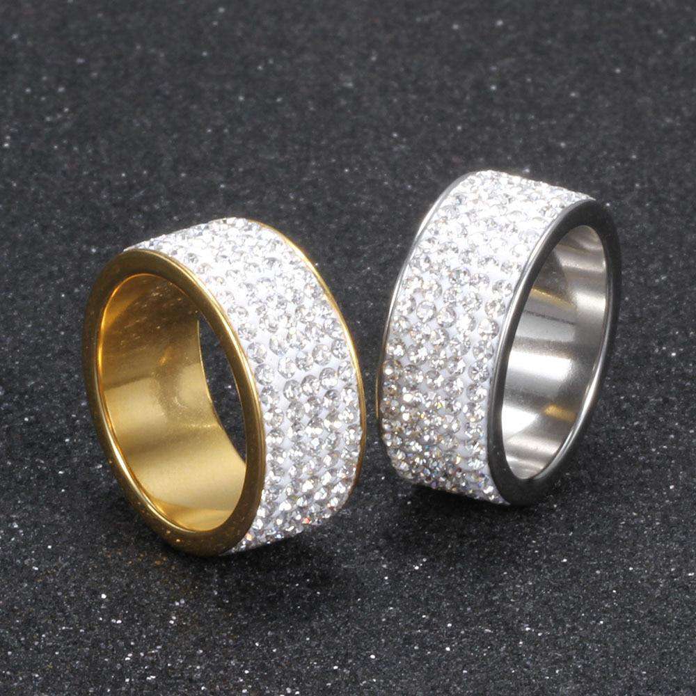 Gold/Silver Thick Band Bling Ring - Image 6