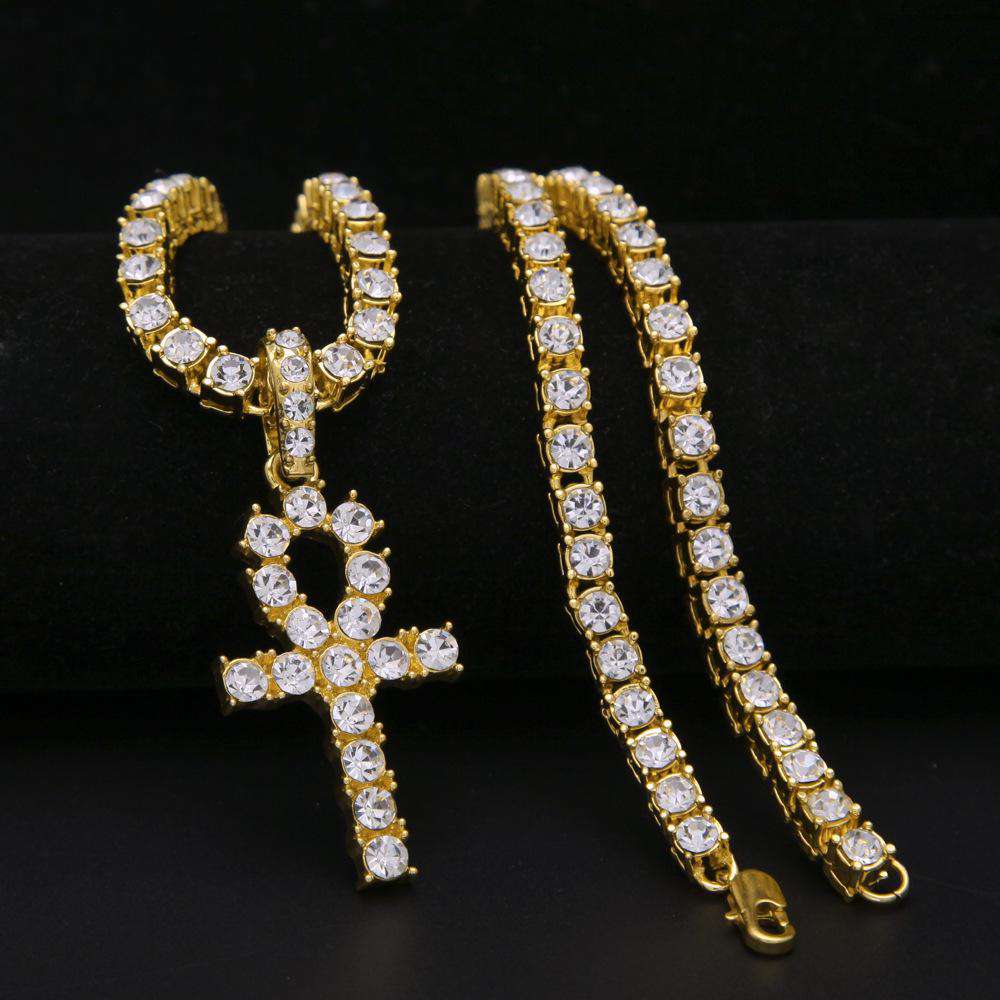 Tennis Chain + Ankh Pendant Set - Image 3