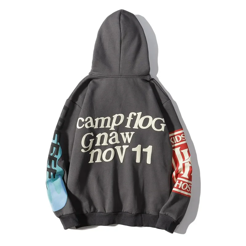 Graffiti Letter Foam Baggy Lucky Me I see Ghosts Graphic Hoodies - Image 3