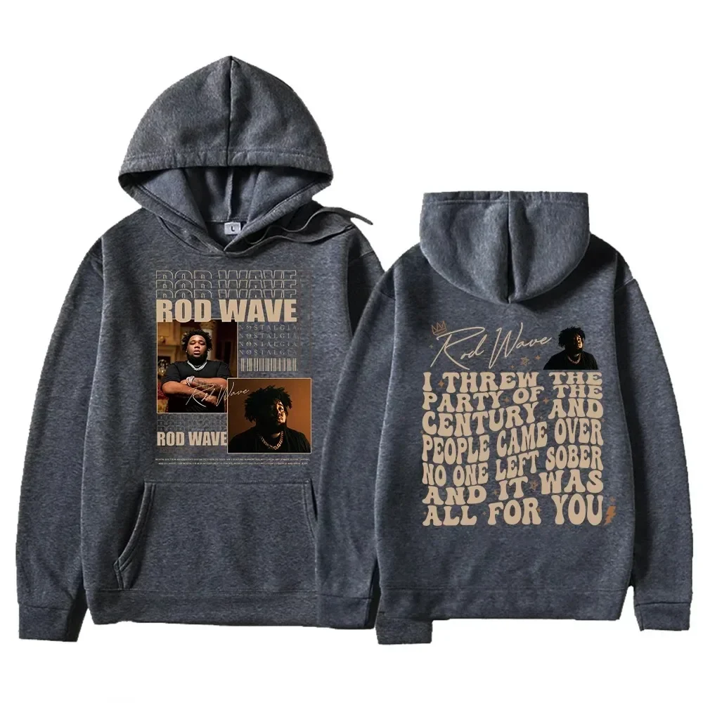Vintage Casual Cotton Rod Wave Graphic Hoodies - Image 2