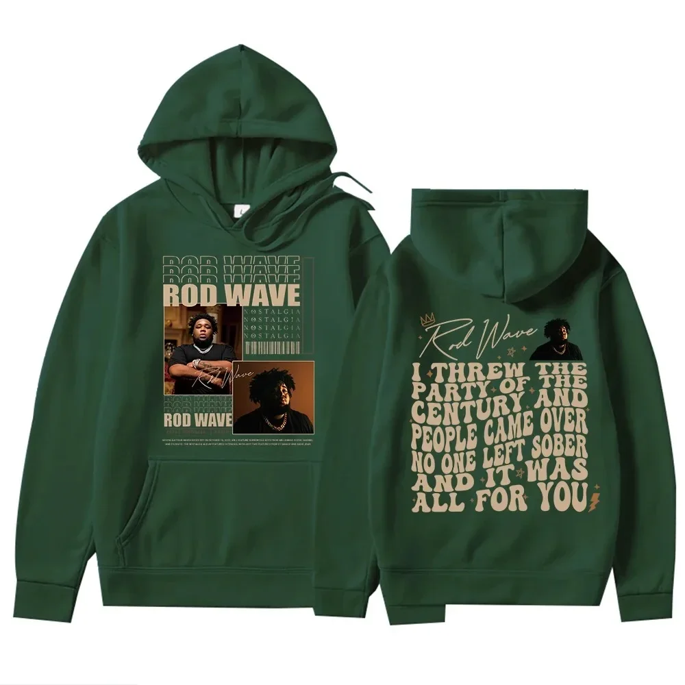 Vintage Casual Cotton Rod Wave Graphic Hoodies - Image 3