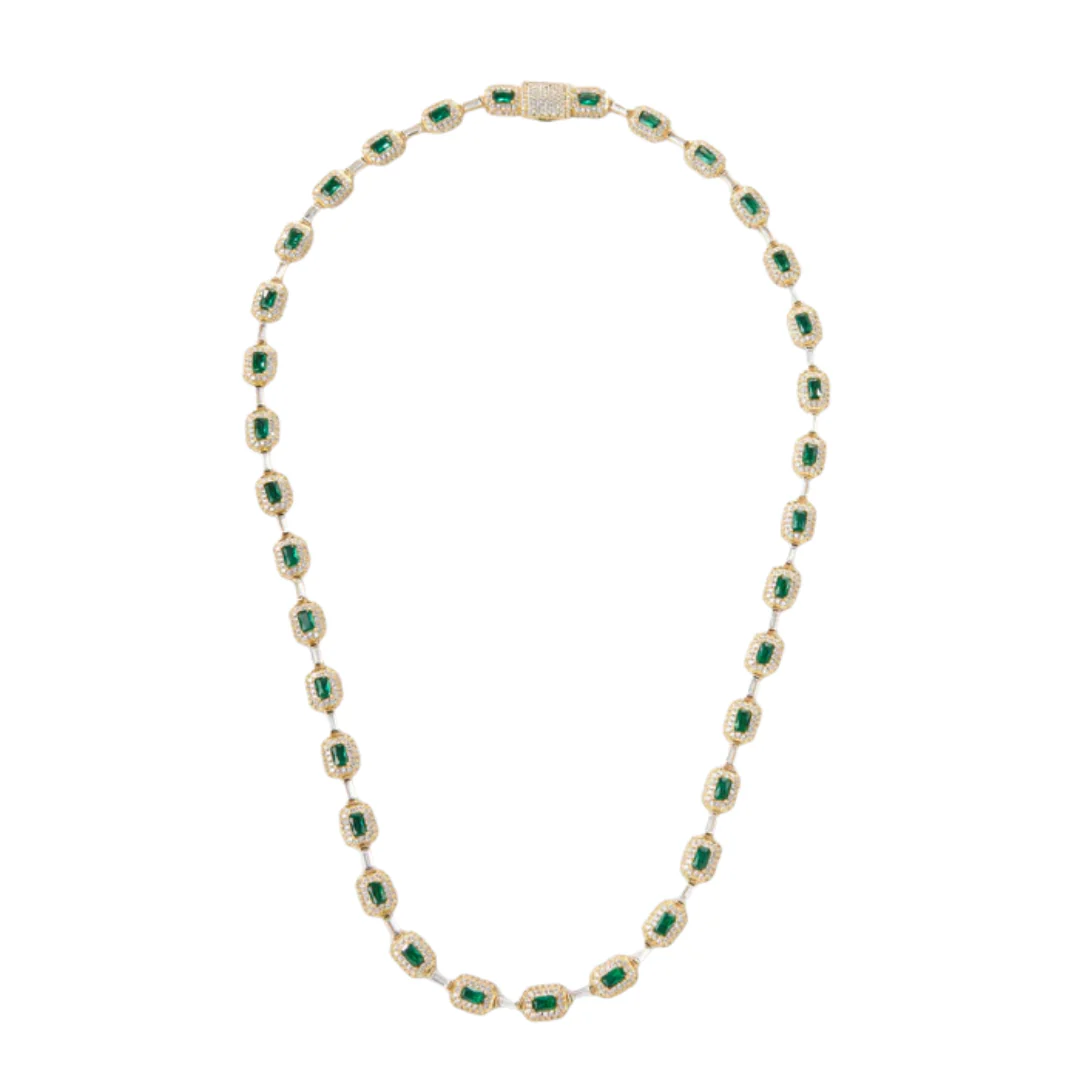 Green Gemstone Chain (Gold) - 7mm - Image 3