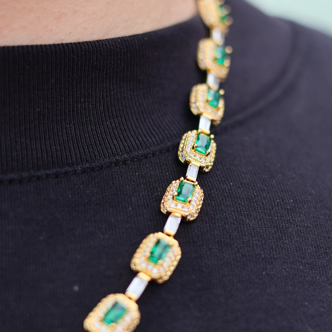 Green Gemstone Chain (Gold) - 7mm - Image 5