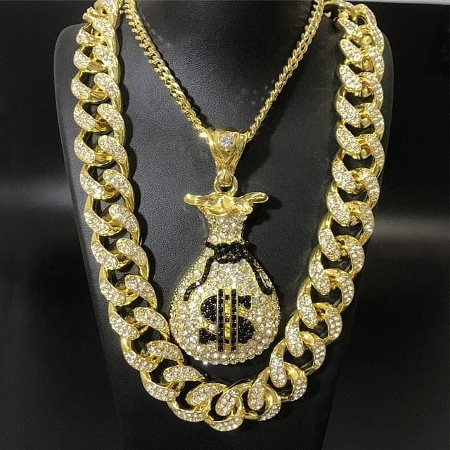 Moneybagg Dollar Chain and Cuban Choker Bundle - Image 4