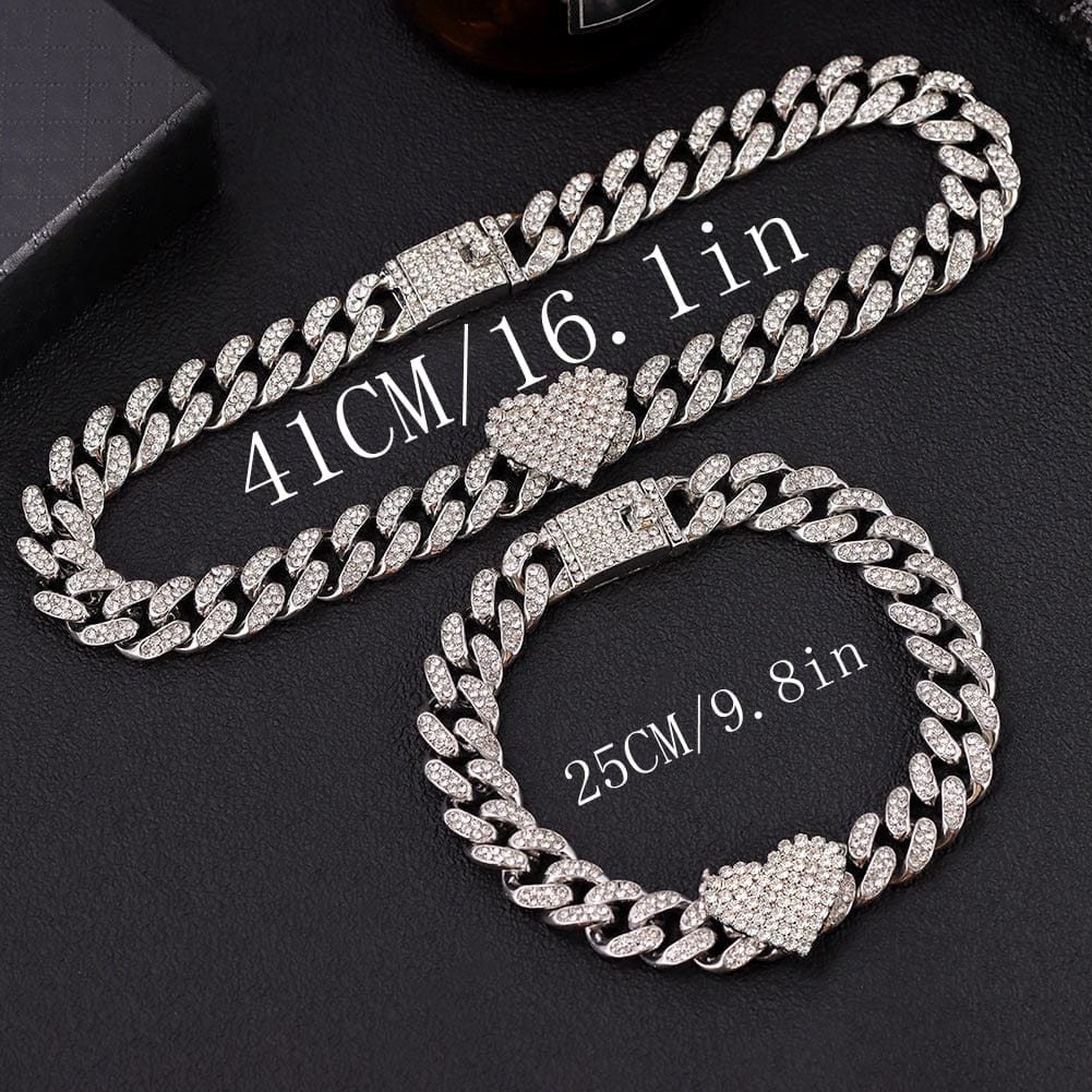 Miami Heart Cuban Chain and FREE Bracelet Bundle - Image 4