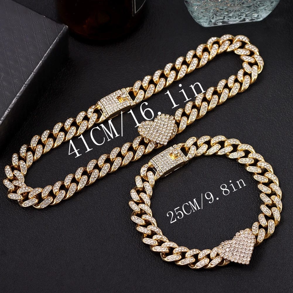 Miami Heart Cuban Chain and FREE Bracelet Bundle - Image 5