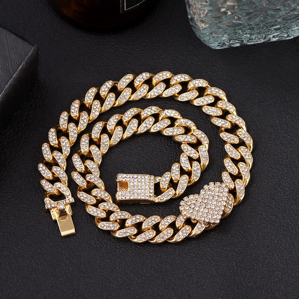 Miami Heart Cuban Chain and FREE Bracelet Bundle - Image 6