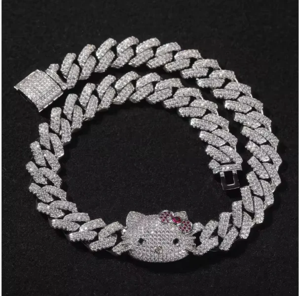 Hello Kitty 13mm Gold Cuban Link Necklace - Image 2