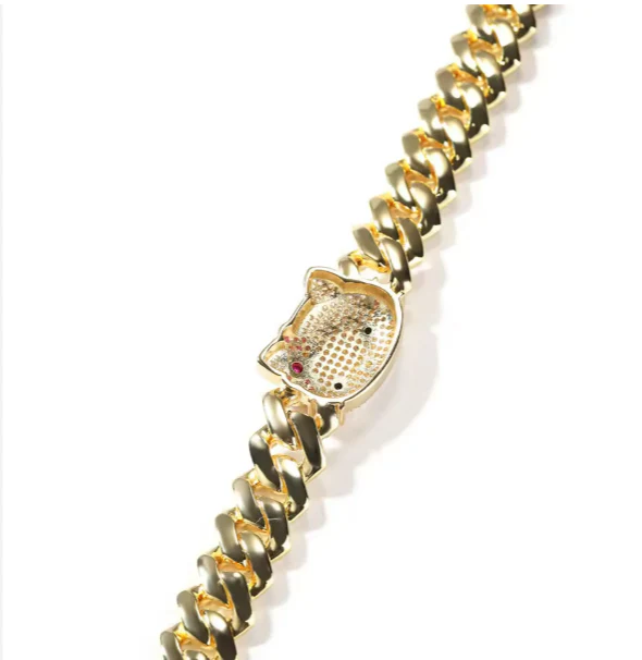 Hello Kitty 13mm Gold Cuban Link Necklace - Image 5