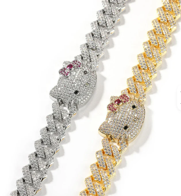 Hello Kitty 13mm Gold Cuban Link Necklace - Image 6