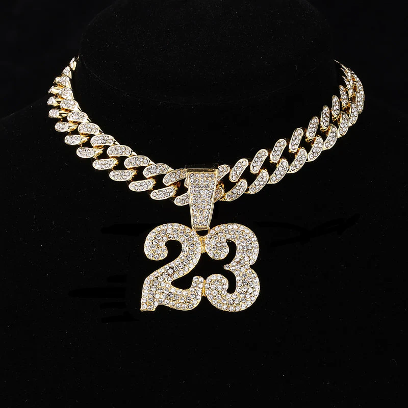 Jordan 23 Iced Out Cuban Pendant Necklace - Image 4