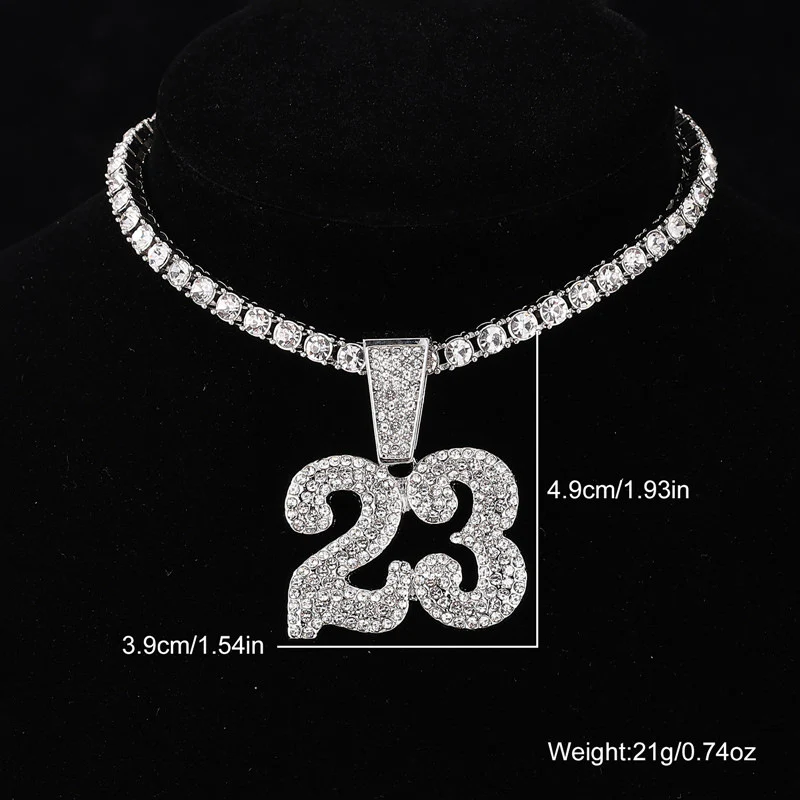 Jordan 23 Iced Out Cuban Pendant Necklace - Image 5