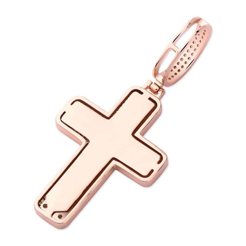 Diamond Baguette Cross Necklace - Image 4