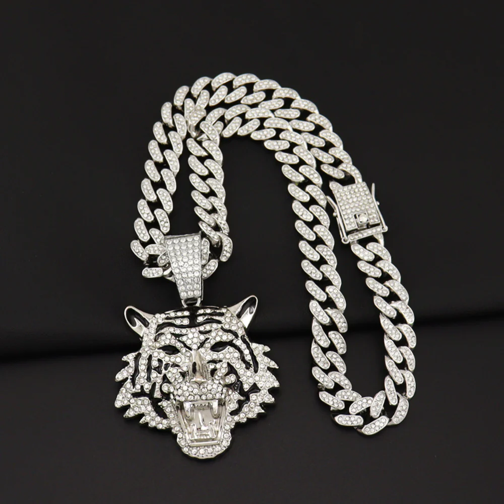 Icy Tiger Pendant Chain Necklace - Image 2