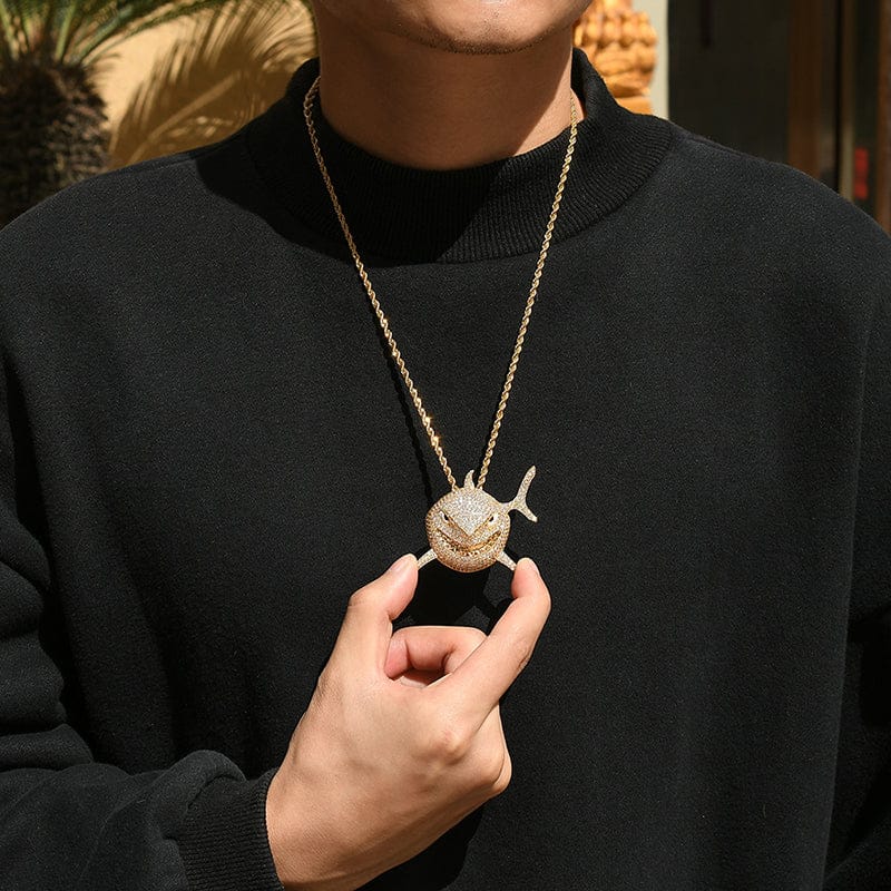 Iced Big Shark Pendant Chain - Image 4