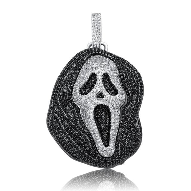 Iced Black Skull Pendant chain