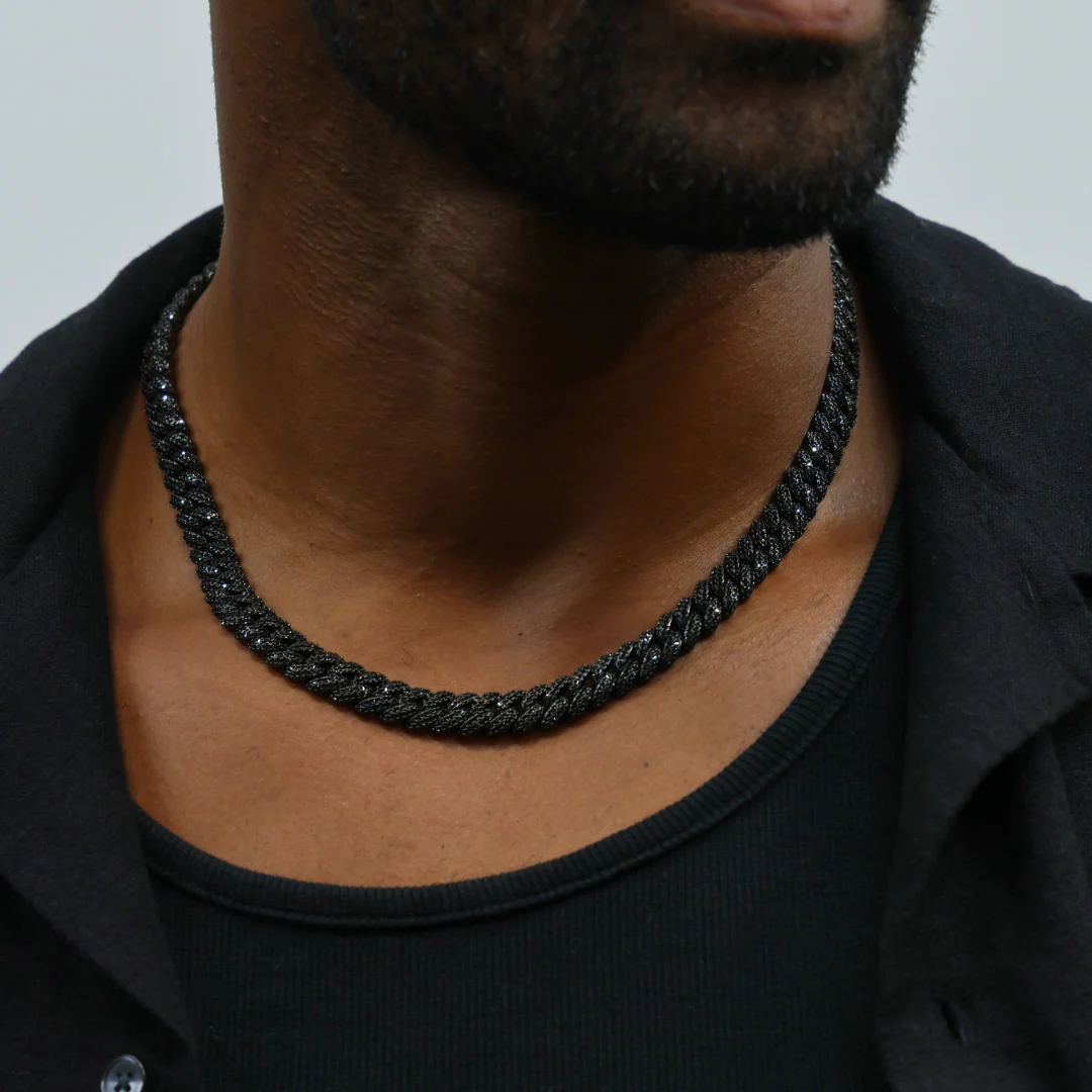 Iced Cuban Chain (Black) - 10mm - Image 6