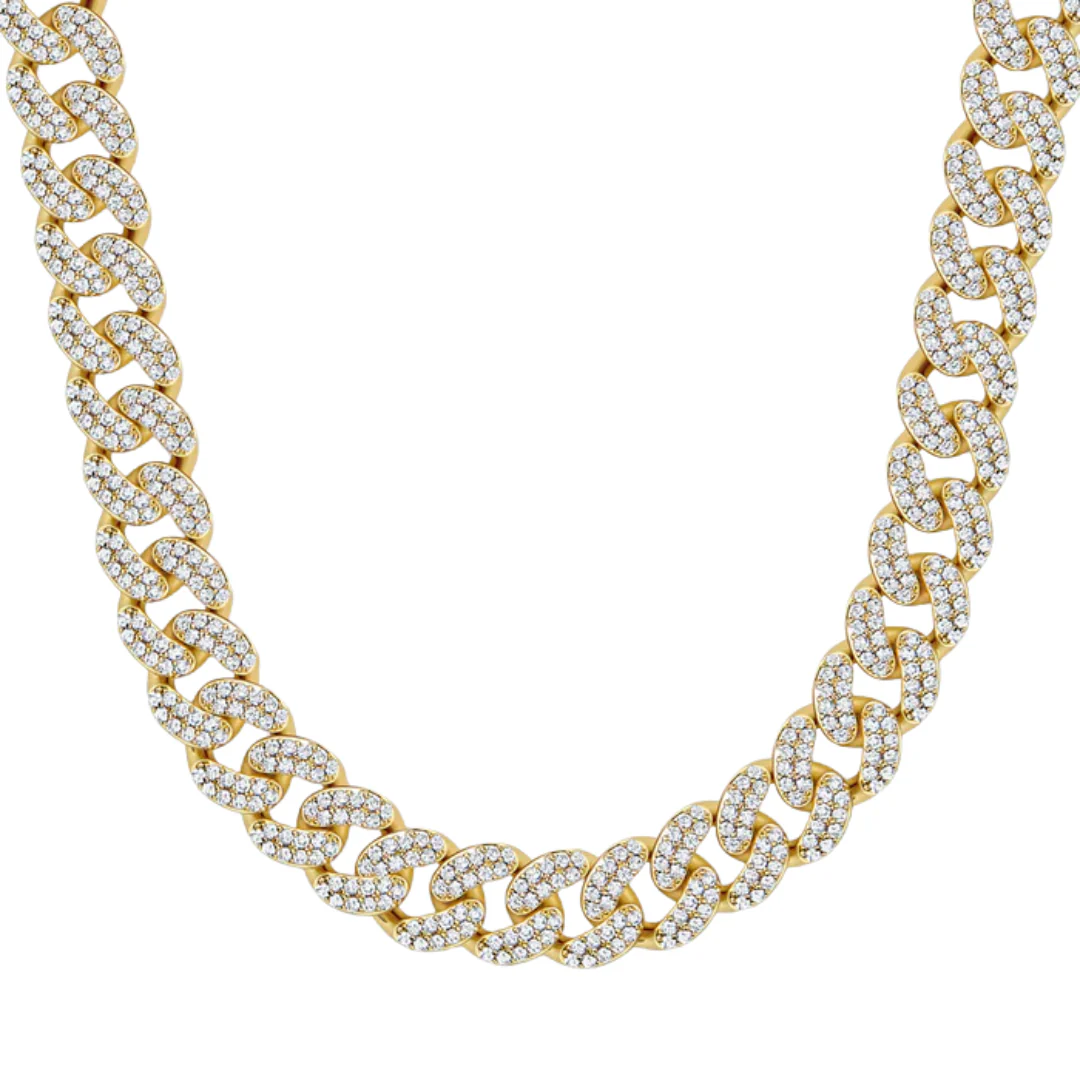 Iced Cuban Chain (Gold) - 12mm - Image 7