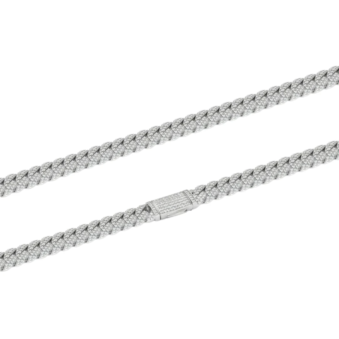Iced Out 10mm Silver Cuban Chain - Image 3