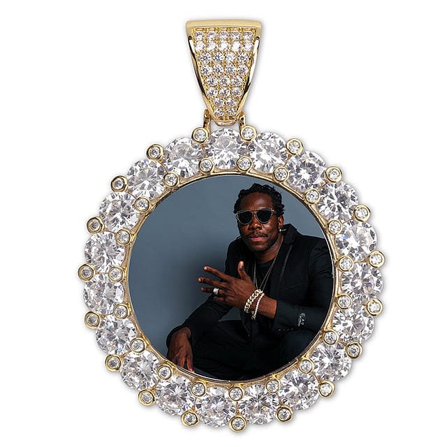 VVS Jewelry Iced Name Engraved Custom Circle Photo Chain - Image 11