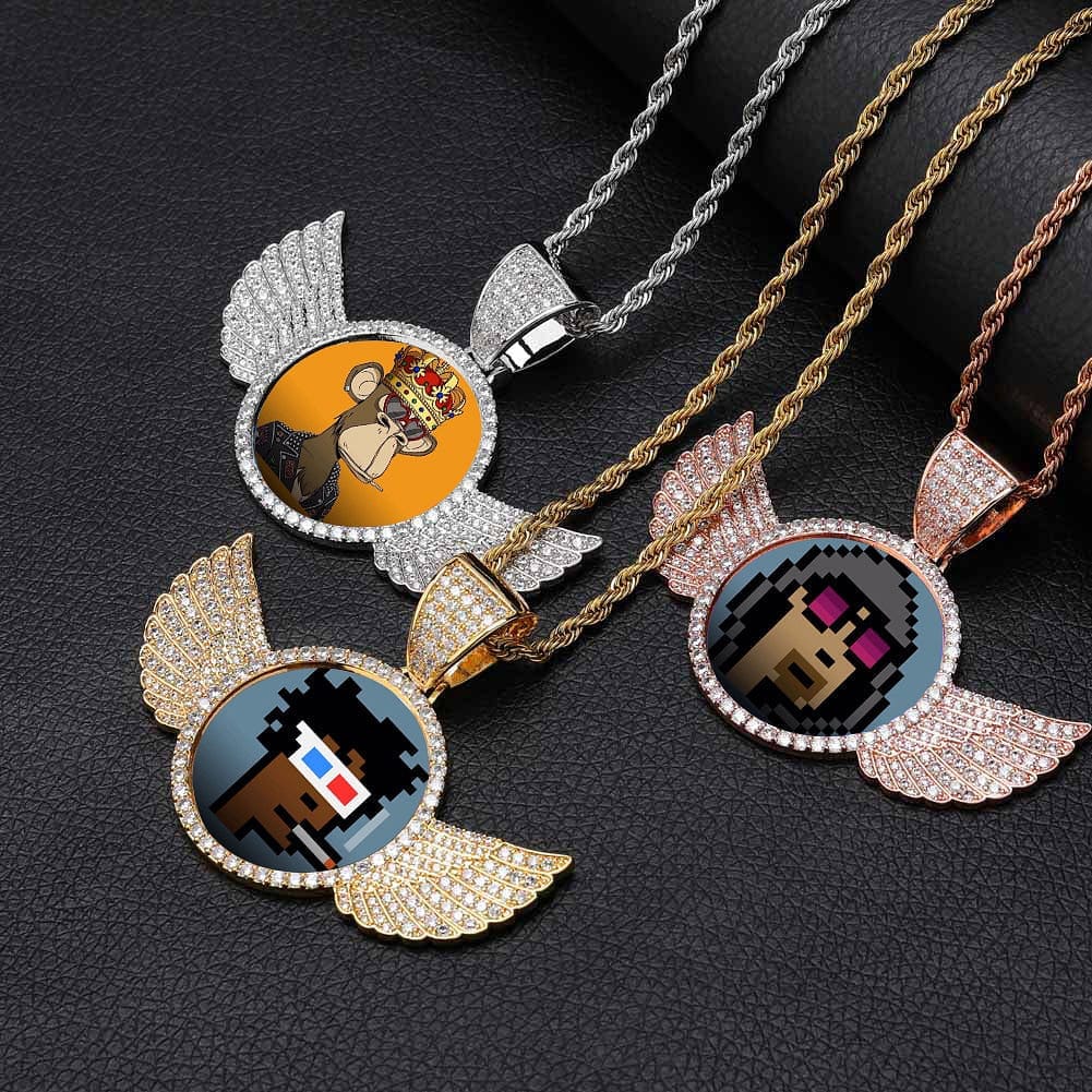 VVS Jewelry Iced Name Engraved Custom Circle Photo Chain - Image 15