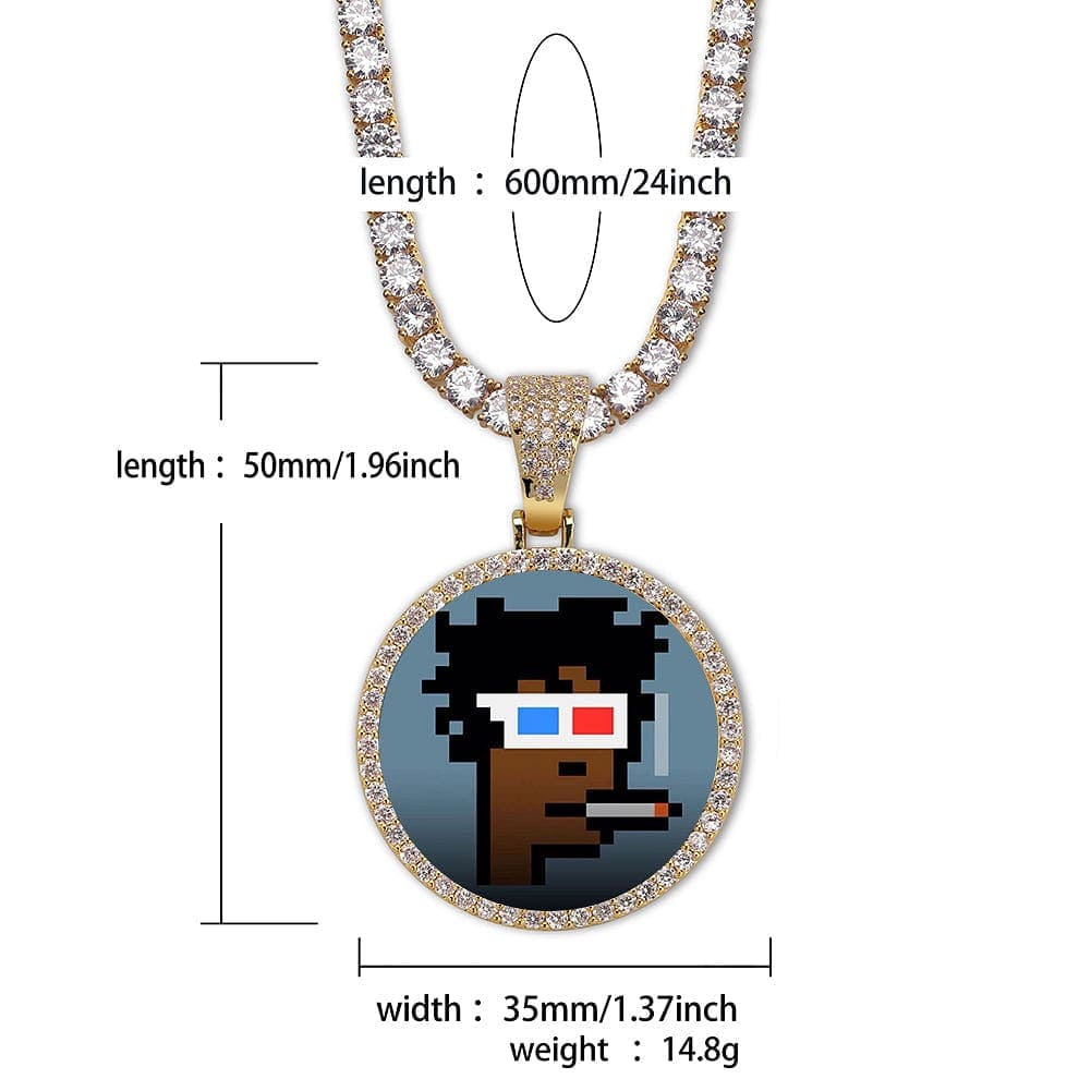 VVS Jewelry Iced Name Engraved Custom Circle Photo Chain - Image 18