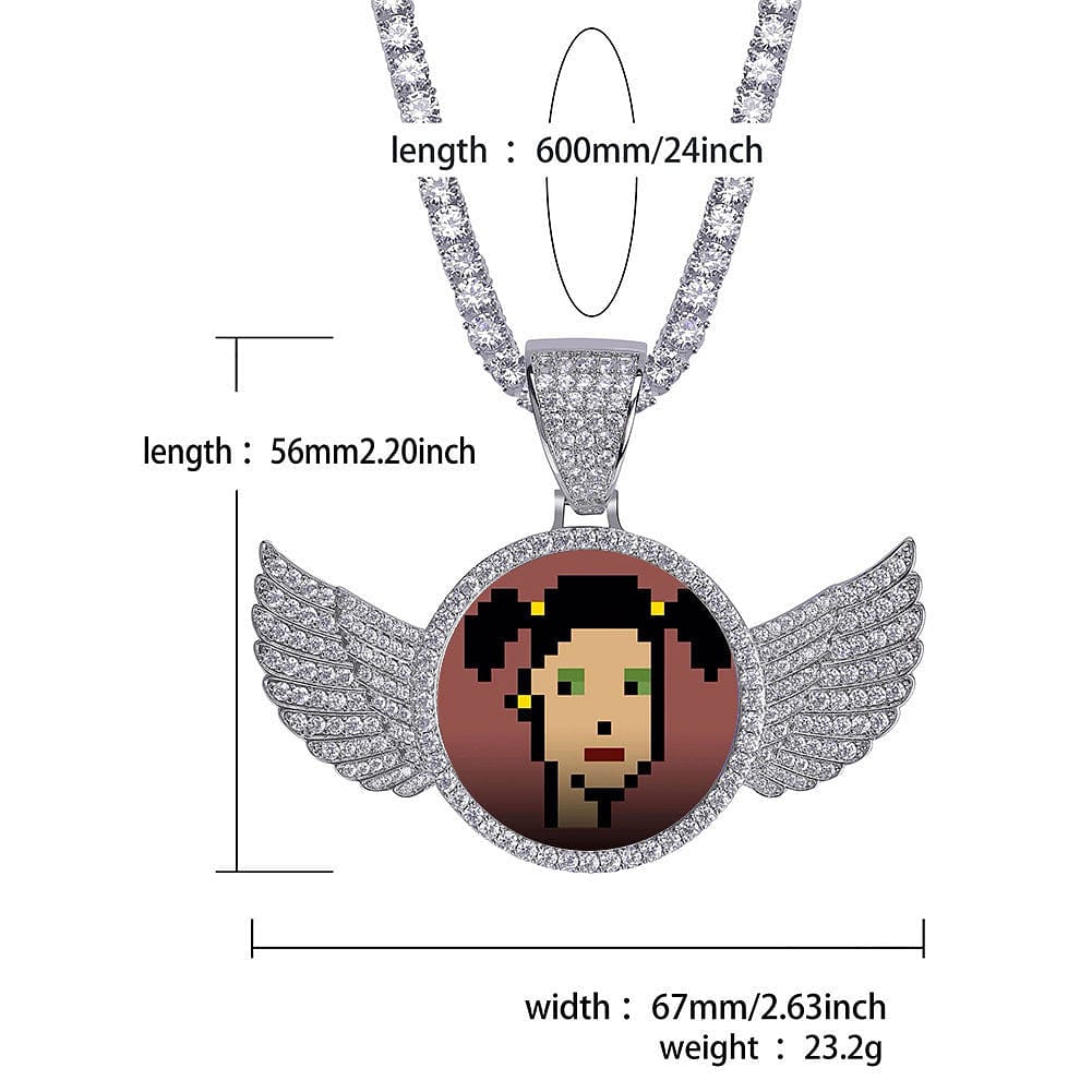 VVS Jewelry Iced Name Engraved Custom Circle Photo Chain - Image 19