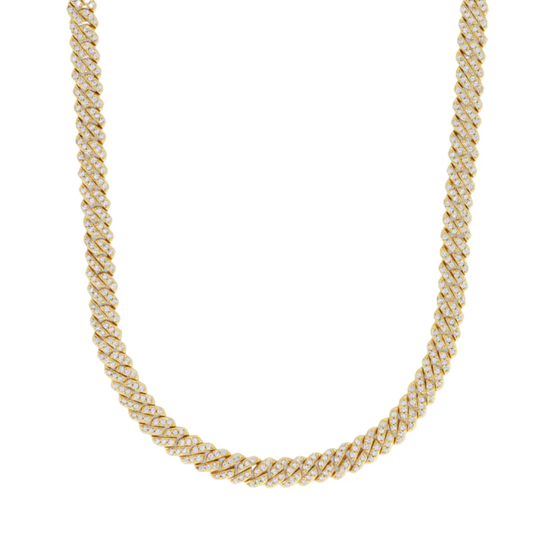 Iced Micro Prong Cuban Chain (Gold) - 6mm