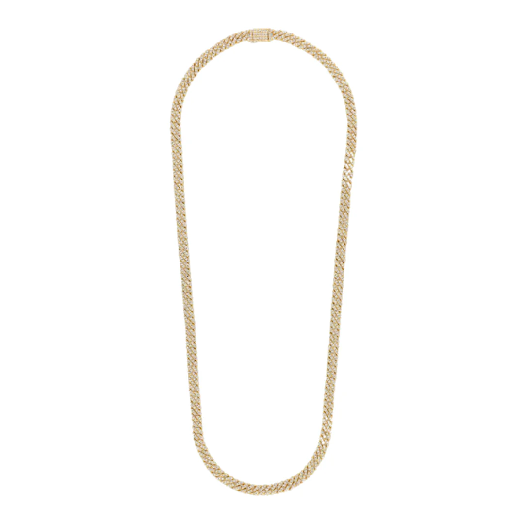 Iced Micro Prong Cuban Chain (Gold) - 6mm - Image 5