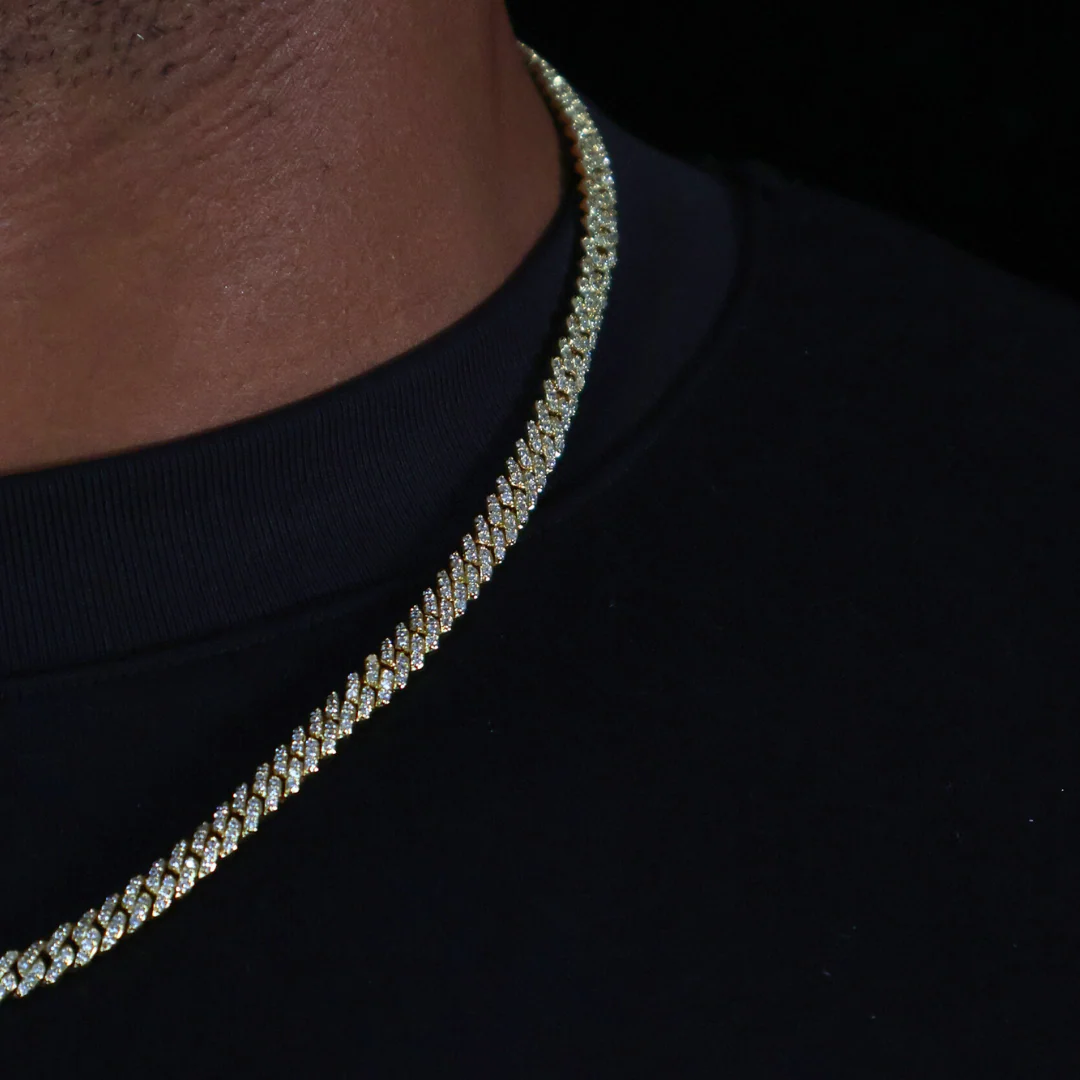 Iced Micro Prong Cuban Chain (Gold) - 6mm - Image 6