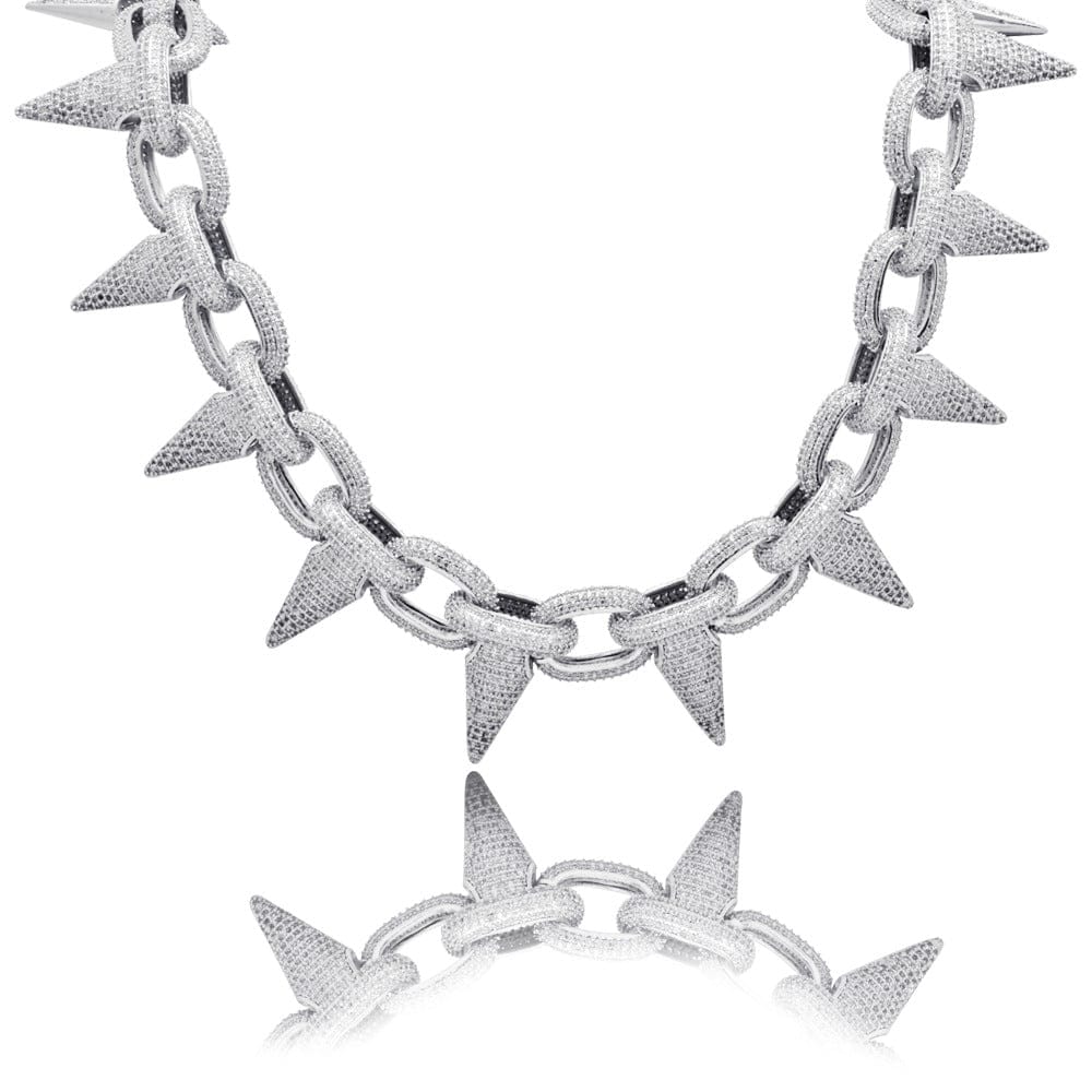 Iced Out Babe Rivet Spike Necklace