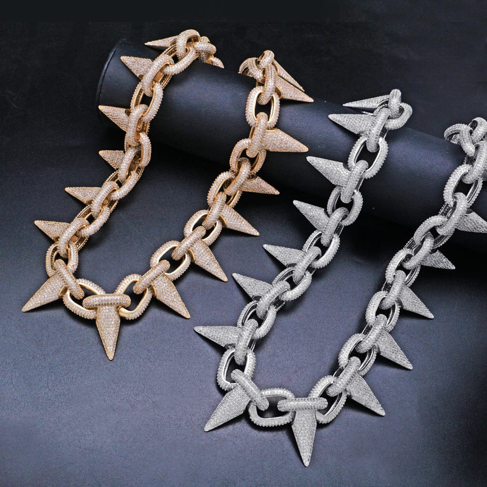 Iced Out Babe Rivet Spike Necklace - Image 10