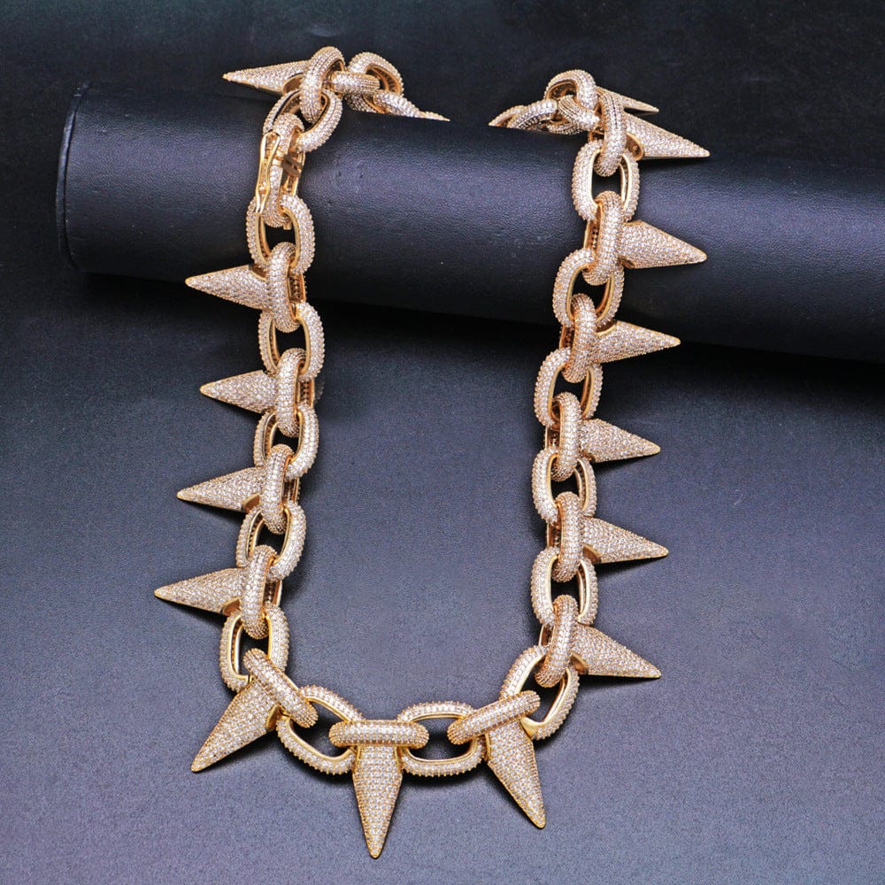 Iced Out Babe Rivet Spike Necklace - Image 11
