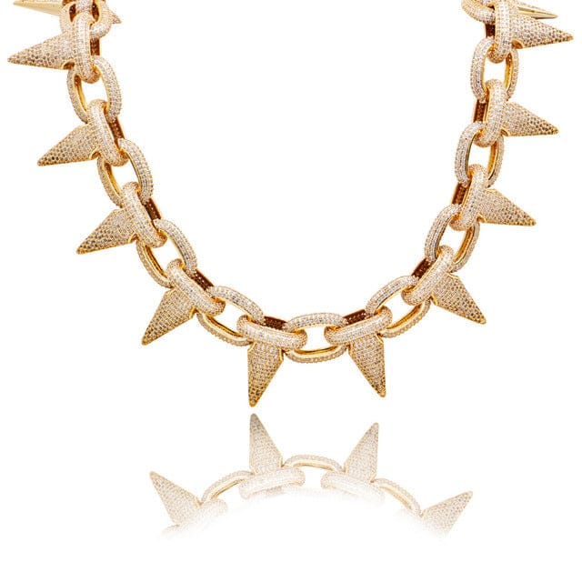 Iced Out Babe Rivet Spike Necklace - Image 13