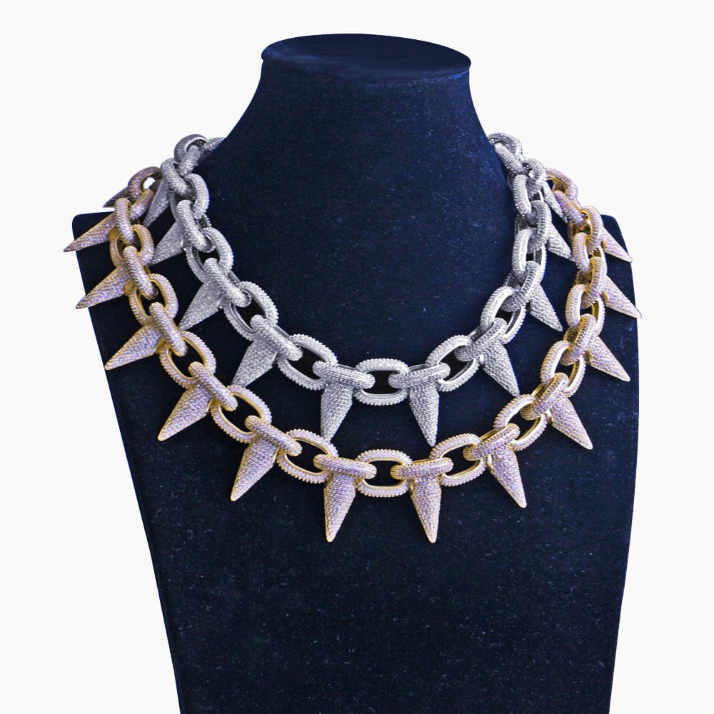 Iced Out Babe Rivet Spike Necklace - Image 14