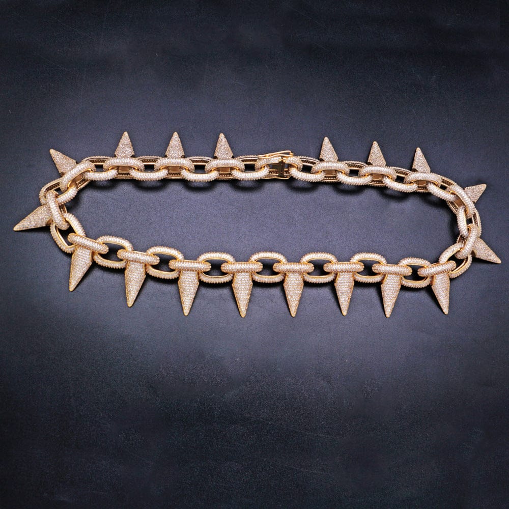 Iced Out Babe Rivet Spike Necklace - Image 8