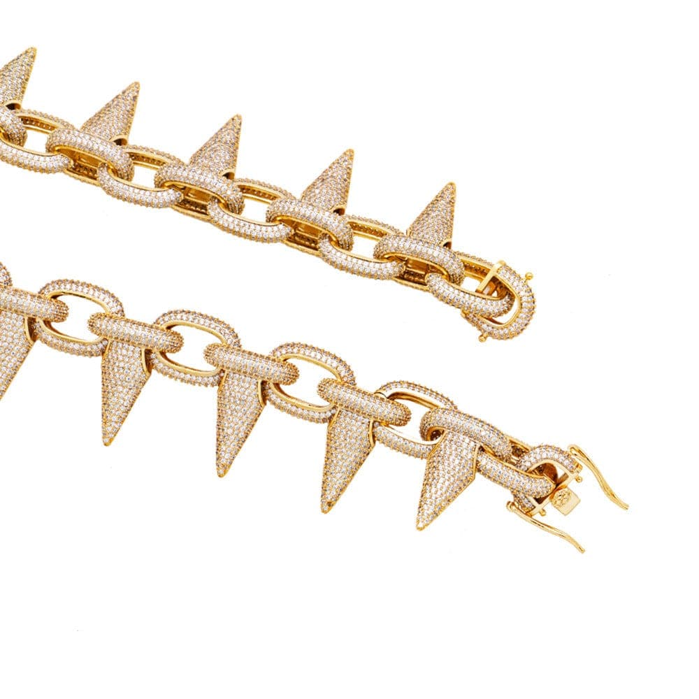 Iced Out Babe Rivet Spike Necklace - Image 9