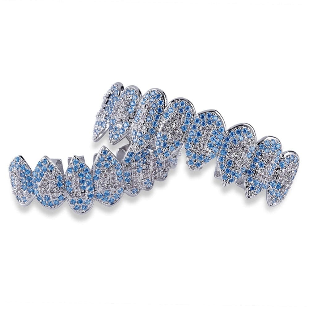 Iced Out Bling Light Blue Vampire Grillz - Image 9
