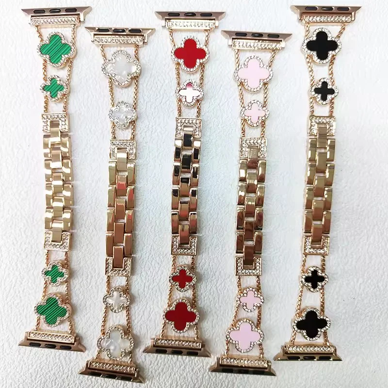Iced Out Clover Apple Watch Band - Image 4