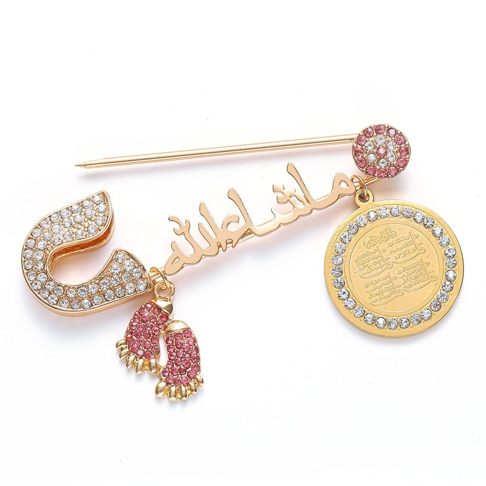 Iced Out Islam Baby Pin Brooch - Image 9