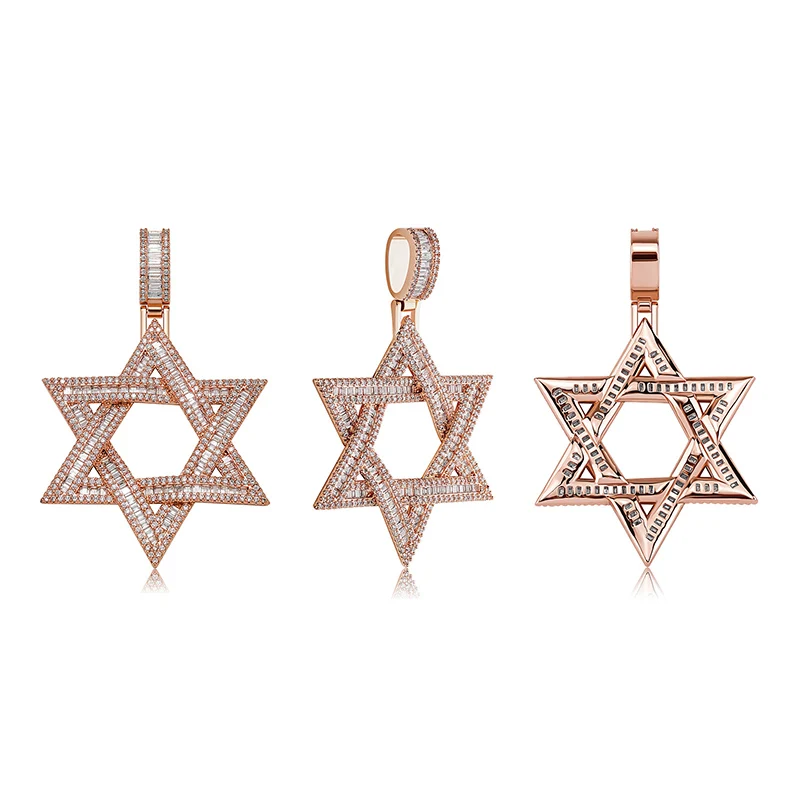 VVS Iced Out Jewish Star of David Pendant Necklace - Image 5