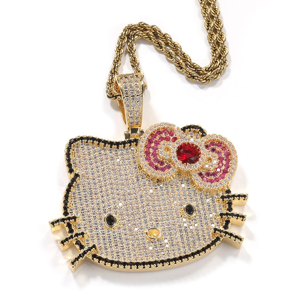 Iced Out Kitty Necklace - Image 3