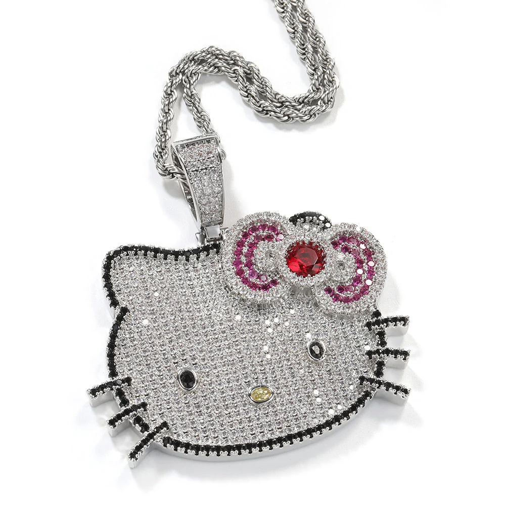Iced Out Kitty Necklace - Image 4