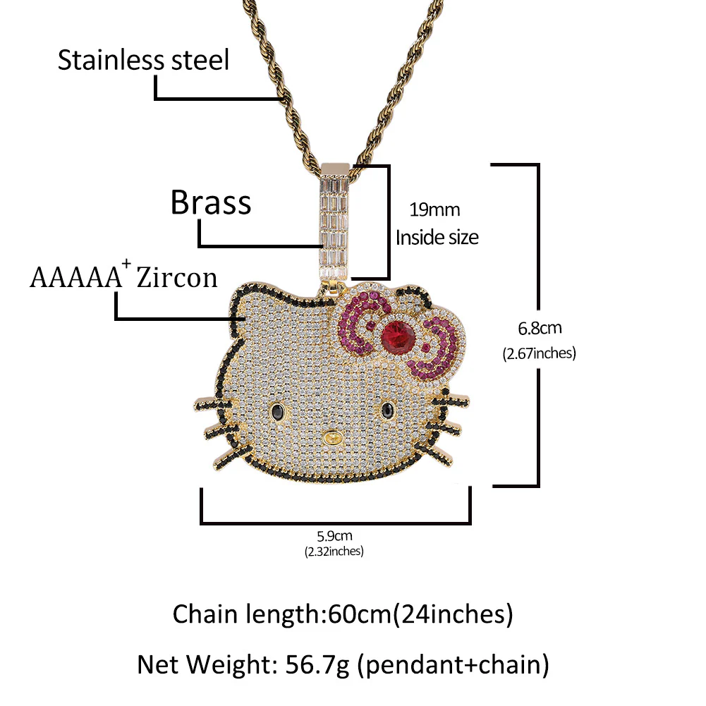 Iced Out Kitty Necklace - Image 5