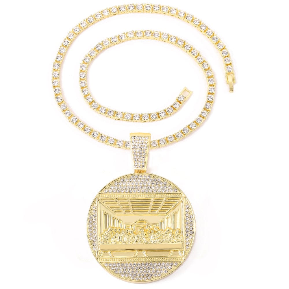 Iced Out Last Supper Pendant Cuban Necklace - Image 10